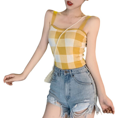 crop top women Summer Fashion Sexy Slim Fit All-match Plaid Concise Short Style Camisoles
crop top women Summer Fashion Sexy Slim Fit All-match Plaid Concise Short Style Camisoles