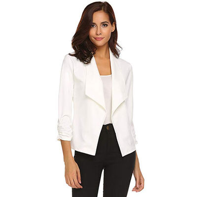 Women Fashion Concise Business Slim Fit Lapel Solid Color All-match Long Sleeve Blazers
Women Fashion Concise Business Slim Fit Lapel Solid Color All-match Long Sleeve Blazers