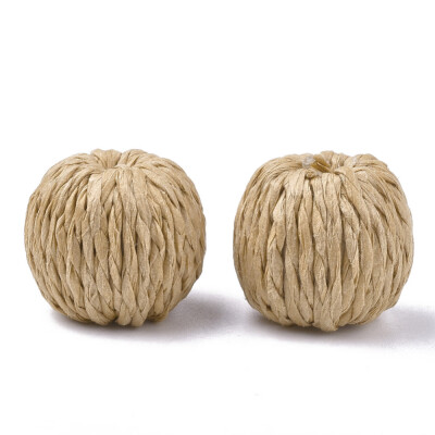 Handmade Paper Woven Beads with Wood Inside Imitation Raffia Round Bisque 2527x25mm
Handmade Paper Woven Beads with Wood Inside Imitation Raffia Round Bisque 2527x25mm