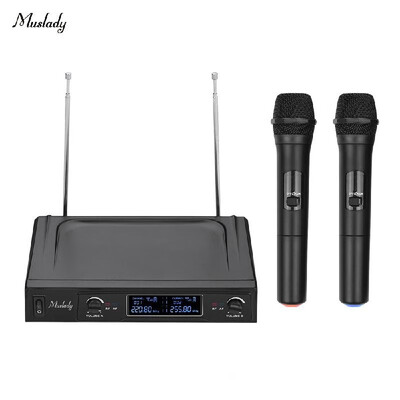 Muslady V1 VHF Wireless Microphone System 2 Handheld Mics & 1 Receiver with LCD Display for Karaoke Home Entertainment Business Me
Muslady V1 VHF Wireless Microphone System 2 Handheld Mics & 1 Receiver with LCD Display for Karaoke Home Entertainment Business Me