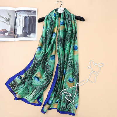 Spring&summer new fashion silk scarf green peacock feather print scarf sunscreen beach towel shawl SK025
Spring&summer new fashion silk scarf green peacock feather print scarf sunscreen beach towel shawl SK025