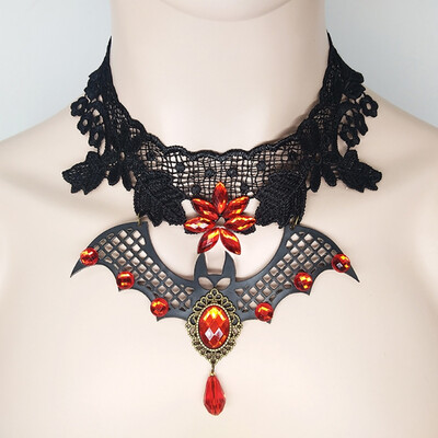 Lace Bat Necklace Retro Gothic Lolita Pendant Choker Halloween Jewelry Accessories for women girls gift
Lace Bat Necklace Retro Gothic Lolita Pendant Choker Halloween Jewelry Accessories for women girls gift