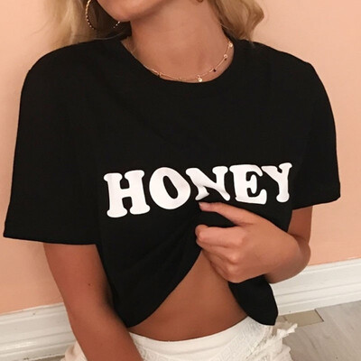 T Shirt Women Man Harajuku HONEY Printing tshirt Casual Female Tee Befree Cotton Simple Tops shirt Plus Size
T Shirt Women Man Harajuku HONEY Printing tshirt Casual Female Tee Befree Cotton Simple Tops shirt Plus Size