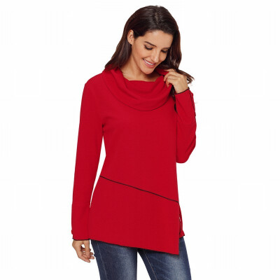 Solid color collar long sleeve button detail asymmetric pullover casual sweatshirt womens
Solid color collar long sleeve button detail asymmetric pullover casual sweatshirt womens