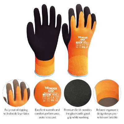 Wonder Grip WG-338 Thermo Plus Coldproof Work Gloves Double Layer Latex Coated Protection Gardening Gloves Large
Wonder Grip WG-338 Thermo Plus Coldproof Work Gloves Double Layer Latex Coated Protection Gardening Gloves Large