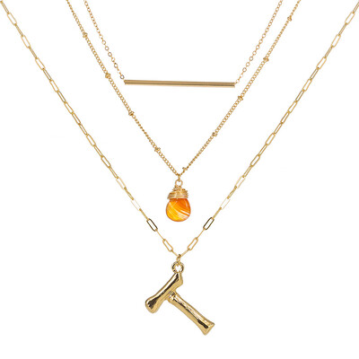 Small Orange stone Gold Metal Bamboo 2cm 26 Letter Alphabet A-Z Minimalist Initial Pendant Necklace Fashion Twist Chain Jewelry
Small Orange stone Gold Metal Bamboo 2cm 26 Letter Alphabet A-Z Minimalist Initial Pendant Necklace Fashion Twist Chain Jewelry