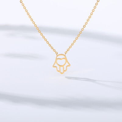 All Is Well Amulet Hamsa Hand Heart Pendant Necklace Women Stainless Steel Gold Color Hollow Hand of Fatima Choker Necklaces
All Is Well Amulet Hamsa Hand Heart Pendant Necklace Women Stainless Steel Gold Color Hollow Hand of Fatima Choker Necklaces