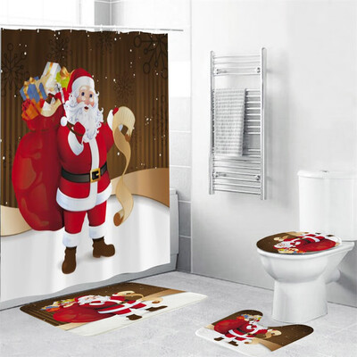 Tailored 4Pcs Christmas shower Curtain Bathroom Anti-slip Carpet Rug Toilet Cover Mat Set
Tailored 4Pcs Christmas shower Curtain Bathroom Anti-slip Carpet Rug Toilet Cover Mat Set