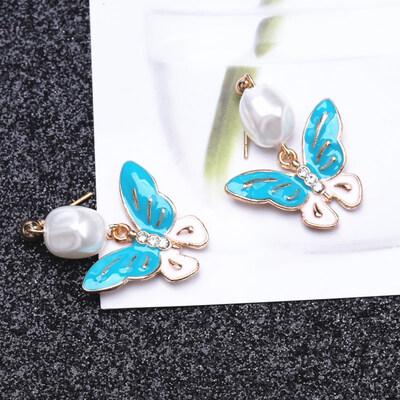 EK692 New Fashion Butterfly Drop Earrings For Women Drip Oil Brincos Pearl Earring Elegant DIY Wedding Jewelry Accessories
EK692 New Fashion Butterfly Drop Earrings For Women Drip Oil Brincos Pearl Earring Elegant DIY Wedding Jewelry Accessories