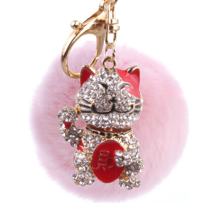 New lucky cat hair ball key chain inlaid color diamond three-dimensional bag pendant car decoration
New lucky cat hair ball key chain inlaid color diamond three-dimensional bag pendant car decoration