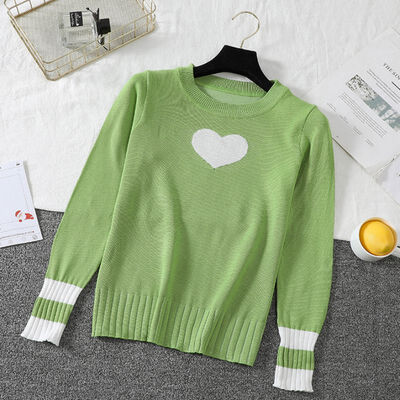 Autumn Winter Knitted Sweater Women Heart Print Slim Long-Sleeve Pullover Bottomming Tops Knitwear Pink Sweaters pull femme
Autumn Winter Knitted Sweater Women Heart Print Slim Long-Sleeve Pullover Bottomming Tops Knitwear Pink Sweaters pull femme