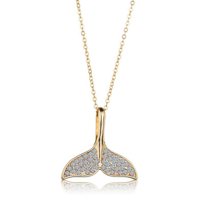 Trendy Pendant Necklace For Women Dolphin Tail With Rhinestone Gold Charm Handmade European Style Wedding Jewelry Female
Trendy Pendant Necklace For Women Dolphin Tail With Rhinestone Gold Charm Handmade European Style Wedding Jewelry Female