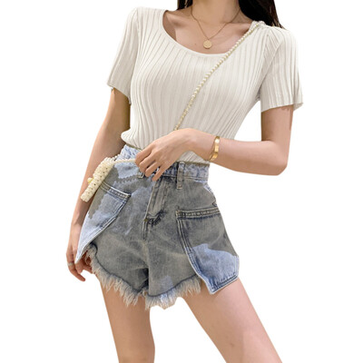 Women Summer Concise Solid Color T Shirt U-shape Collar Short Sleeve Slim Fit T-shirts
Women Summer Concise Solid Color T Shirt U-shape Collar Short Sleeve Slim Fit T-shirts