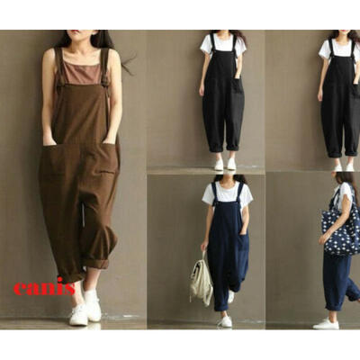 Women Girl Casual Loose Jumpsuit Strap Wide Leg Long Trousers Cotton Linen Pants
Women Girl Casual Loose Jumpsuit Strap Wide Leg Long Trousers Cotton Linen Pants