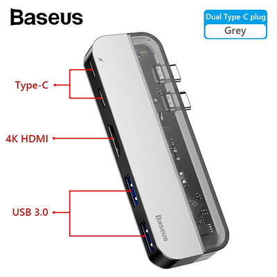 Baseus Transparent Series Type-C to HDMIUSB30Type-C Multifunctional HUB Adapte for tablets dual Type-C HUB for MacBook Pro
Baseus Transparent Series Type-C to HDMIUSB30Type-C Multifunctional HUB Adapte for tablets dual Type-C HUB for MacBook Pro