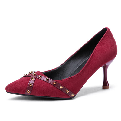 High heels women spring&autumn pointed fine suede red shoes small fresh Joker rivet shoes
High heels women spring&autumn pointed fine suede red shoes small fresh Joker rivet shoes