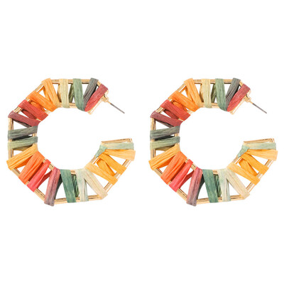 Colorful Rattan Hoop Earrings Handmade Bohemian Statement Earrings Rainbow Geometric Dangle Earrings for Women Girls
Colorful Rattan Hoop Earrings Handmade Bohemian Statement Earrings Rainbow Geometric Dangle Earrings for Women Girls