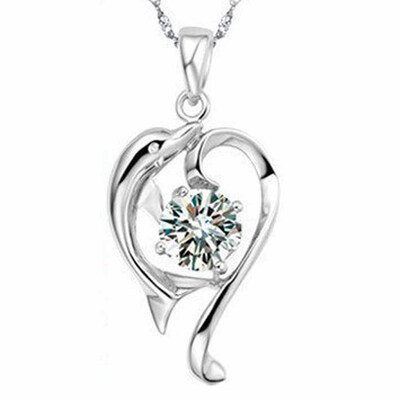 Retro chic Women Fashion 925 Silver Pendant Necklace Dolphin White Crystal Necklace Fashion Women Pendants
Retro chic Women Fashion 925 Silver Pendant Necklace Dolphin White Crystal Necklace Fashion Women Pendants