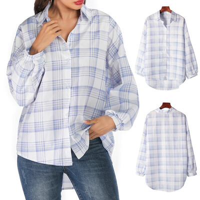 Starmoon Fashion Women Turn Down Collar Long Sleeve Plaid Print Buttons Loose T-Shirt
Starmoon Fashion Women Turn Down Collar Long Sleeve Plaid Print Buttons Loose T-Shirt
