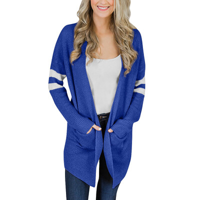 Toponeto Women Striped Long Sleeve Knitted Sweater Pockets Long Cardigan Top Coat Outwear
Toponeto Women Striped Long Sleeve Knitted Sweater Pockets Long Cardigan Top Coat Outwear
