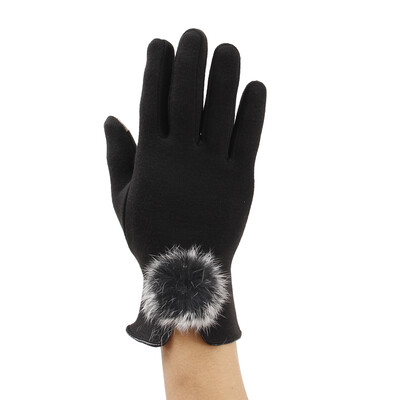 Fashion Women Winter Elegant Cotton Gloves Real Rabbit Fur Pompom Cotton Glove Touch Screen Drivers Gloves Mittens
Fashion Women Winter Elegant Cotton Gloves Real Rabbit Fur Pompom Cotton Glove Touch Screen Drivers Gloves Mittens