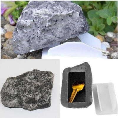 Fake Rock Stone Hide A Key Box Outdoor Hidden Safe Stash Storage Case Box