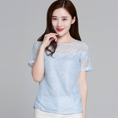 Womens Fashion Short Sleeve Lace Hollow Out Blouses T Shirts Loose Summer Casual O-Neck Top
Womens Fashion Short Sleeve Lace Hollow Out Blouses T Shirts Loose Summer Casual O-Neck Top