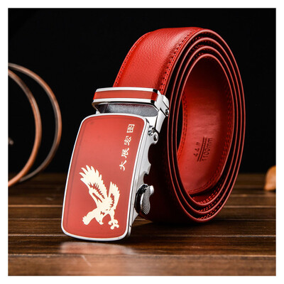 110-160cm Fashion Designer Genuine Leather Strap Male Automatic Buckle Belts for Men Red Large Size Cowhide Mens Belts Luxury
110-160cm Fashion Designer Genuine Leather Strap Male Automatic Buckle Belts for Men Red Large Size Cowhide Mens Belts Luxury