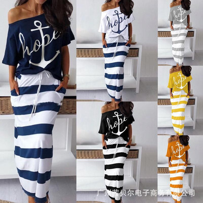 Spot Amazon eBay Explosion Navy Style Leisure Anchor Print Short Sleeve T-Shirt Skirt Set One Piece
Spot Amazon eBay Explosion Navy Style Leisure Anchor Print Short Sleeve T-Shirt Skirt Set One Piece