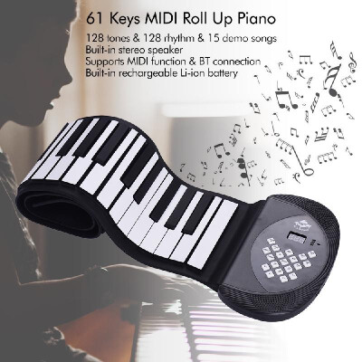 61 Keys MIDI Roll Up Piano Electronic Silicon Keyboard Built-in Stereo Speaker 1200mA Li-ion Battery Support BT Connection Record
61 Keys MIDI Roll Up Piano Electronic Silicon Keyboard Built-in Stereo Speaker 1200mA Li-ion Battery Support BT Connection Record