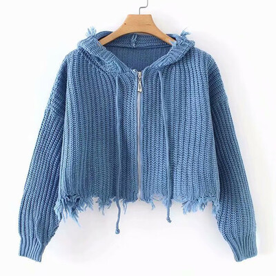 Tailored Women Drawstring Solid Long Sleeve Sweatershirt Zipper Hoodie Knitt Sweater Top
Tailored Women Drawstring Solid Long Sleeve Sweatershirt Zipper Hoodie Knitt Sweater Top