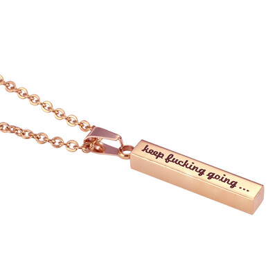 Engraved Keep Fucking Going Pendant Necklace Inspirational Gifts for Men Women Boys Girls
Engraved Keep Fucking Going Pendant Necklace Inspirational Gifts for Men Women Boys Girls