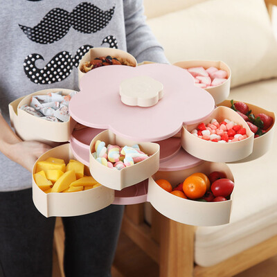 Gobestart Double-layer Rotating Fruit Bowl Petal Shape Snack Storage Tray Home Living Room
Gobestart Double-layer Rotating Fruit Bowl Petal Shape Snack Storage Tray Home Living Room