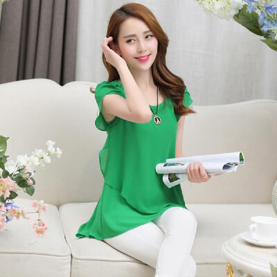 Summer new Korean womens self-cultivation long short-sleeved chiffon shirt top large size loose bottoming shirt Royal
Summer new Korean womens self-cultivation long short-sleeved chiffon shirt top large size loose bottoming shirt Royal