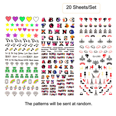 20 Sheets Cartoon Pattern Fingernail Stickers DIY Water Transfer Decal Nail Decoration
20 Sheets Cartoon Pattern Fingernail Stickers DIY Water Transfer Decal Nail Decoration