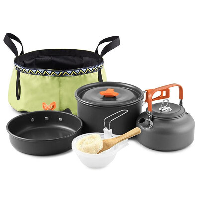 Outdoor 10Pcs Camping Cookware Mess Kit Backpacking Cooking Pot Pan Set Kettle with Folding Wash Basin Bucket for 2 - 3 People
Outdoor 10Pcs Camping Cookware Mess Kit Backpacking Cooking Pot Pan Set Kettle with Folding Wash Basin Bucket for 2 - 3 People