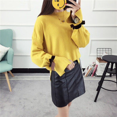 Sweater Women 2019 Casual Slim Autumn Spring Knitted Sweater Lace Up Flare Long Sleeve Ruffle Knitting Pullover Female Sweaters
Sweater Women 2019 Casual Slim Autumn Spring Knitted Sweater Lace Up Flare Long Sleeve Ruffle Knitting Pullover Female Sweaters