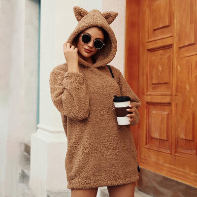 Fashion Women Winter Fluffy Solid Color Hoodie Longline Hooded Long Sleeve Ear Thick Warm Casual Pullover Coat
Fashion Women Winter Fluffy Solid Color Hoodie Longline Hooded Long Sleeve Ear Thick Warm Casual Pullover Coat
