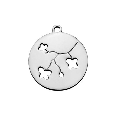 304 Stainless Steel Pendants Flat Round with Flower Stainless Steel Color 20x18x11mm Hole 15mm
304 Stainless Steel Pendants Flat Round with Flower Stainless Steel Color 20x18x11mm Hole 15mm