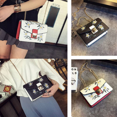 New Women Bag Messenger Bag Chain Shoulder Bag PU Leather Girls Flower Small Crossbody Bag BlackWhite
New Women Bag Messenger Bag Chain Shoulder Bag PU Leather Girls Flower Small Crossbody Bag BlackWhite