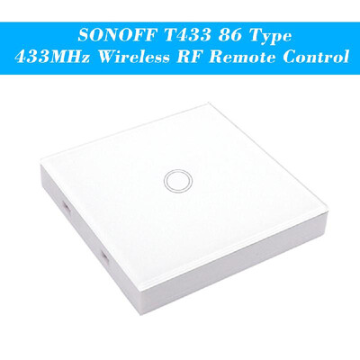 SONOFF T433 86 Type Luxury Wall Touch Panel Sticky 433MHz Wireless RF Remote Control Transmitter Automation Modules 1 Gang Support
SONOFF T433 86 Type Luxury Wall Touch Panel Sticky 433MHz Wireless RF Remote Control Transmitter Automation Modules 1 Gang Support
