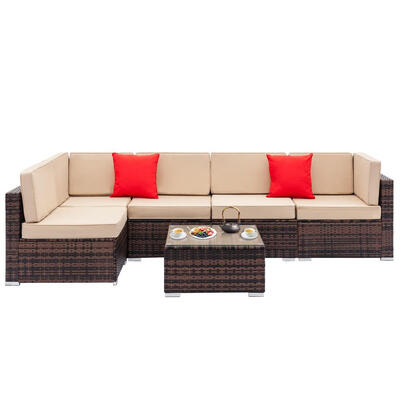 Zimtown Brown 6 PCS Outdoor Rattan Wicker Sofa Sectional Furniture Set Patio Garden Backyard
Zimtown Brown 6 PCS Outdoor Rattan Wicker Sofa Sectional Furniture Set Patio Garden Backyard