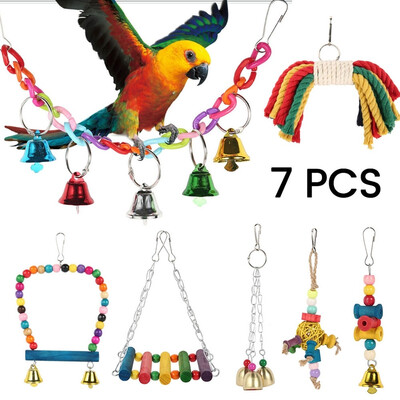 7Pcsset Colorful Parrots Pet Bird Hanging Bell Tearing Toys Parrot Chew Toy Bird Chewing Toy
7Pcsset Colorful Parrots Pet Bird Hanging Bell Tearing Toys Parrot Chew Toy Bird Chewing Toy