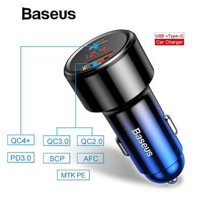 Baseus Quick Charge 40 30 Car Charger For Xiaomi Mi 9 Redmi Note 7 Pro 45W PD Fast Phone Charger in car AFC SCP For Huawei P30
Baseus Quick Charge 40 30 Car Charger For Xiaomi Mi 9 Redmi Note 7 Pro 45W PD Fast Phone Charger in car AFC SCP For Huawei P30