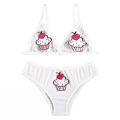 Toponeto Women Cute Embroidery Applique Sexy V-Neck Bra Sleepwear Underwear Lingerie Set 
Toponeto Women Cute Embroidery Applique Sexy V-Neck Bra Sleepwear Underwear Lingerie Set