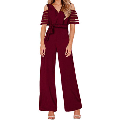 Starmoon Womens Fashion High Waist With Cold Shoulders Solid Color Wide Leg Jumpsuit
Starmoon Womens Fashion High Waist With Cold Shoulders Solid Color Wide Leg Jumpsuit
