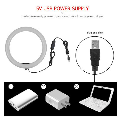 10 Inch Desktop LED Video Ring Light Lamp 3 Lighting Modes Dimmable USB Powered with Phone Holder Ballhead Adapter 80cm Light Stan
10 Inch Desktop LED Video Ring Light Lamp 3 Lighting Modes Dimmable USB Powered with Phone Holder Ballhead Adapter 80cm Light Stan