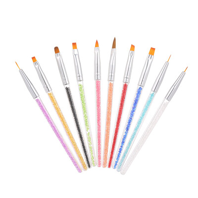 10pcs Acrylic Nail Brushes Professional Nail Tools UV Gel 3D Nail Art Design Painting Drawing Liner Pen Set with Acrylic Rhineston
10pcs Acrylic Nail Brushes Professional Nail Tools UV Gel 3D Nail Art Design Painting Drawing Liner Pen Set with Acrylic Rhineston