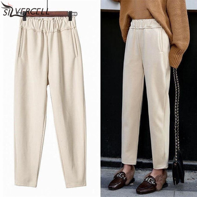 Pants Women New Solid Color Harem Pants Korean Style Casual Loose Mid Waist Ankle-length Autumn Winter Pants
Pants Women New Solid Color Harem Pants Korean Style Casual Loose Mid Waist Ankle-length Autumn Winter Pants