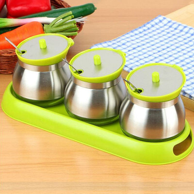 Kitchen Supplies Stainless Steel Condiment Pot&Spice Container Salt Sugar Serving Jars seasoning pot combination with spoons
Kitchen Supplies Stainless Steel Condiment Pot&Spice Container Salt Sugar Serving Jars seasoning pot combination with spoons
